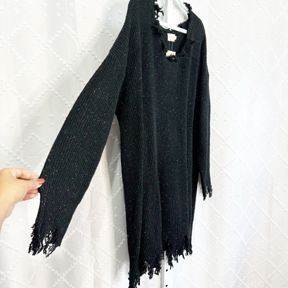 🥈 398. Ninexis NWT Black Speckled Distressed Sweater Dress – Size 3X - Picture 5 of 10